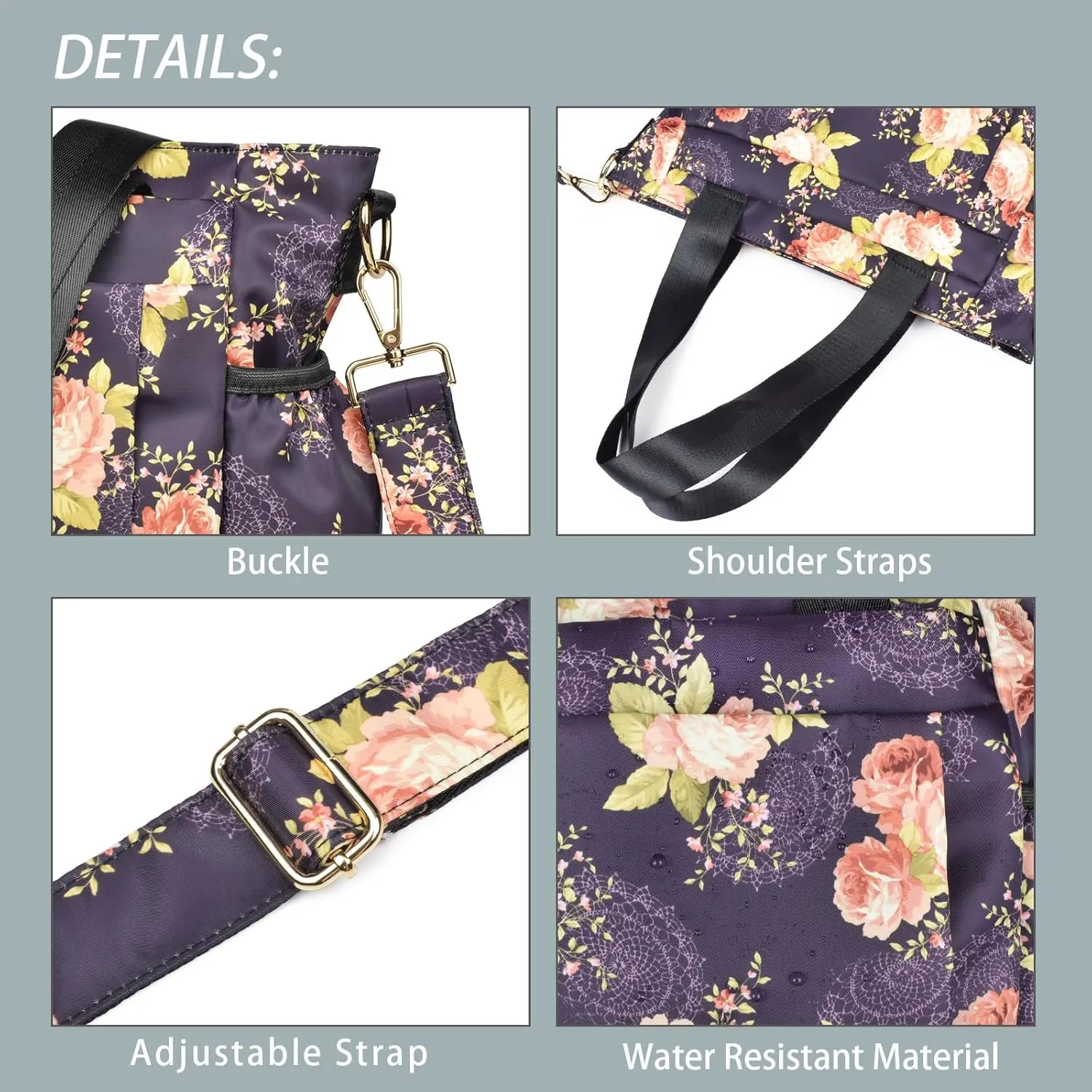 CLOUDMUSIC Crossbody Bags Shoulder Tote Handbag Nylon With Straps Waterproof Multi Bottle Pockets For Women Trendy