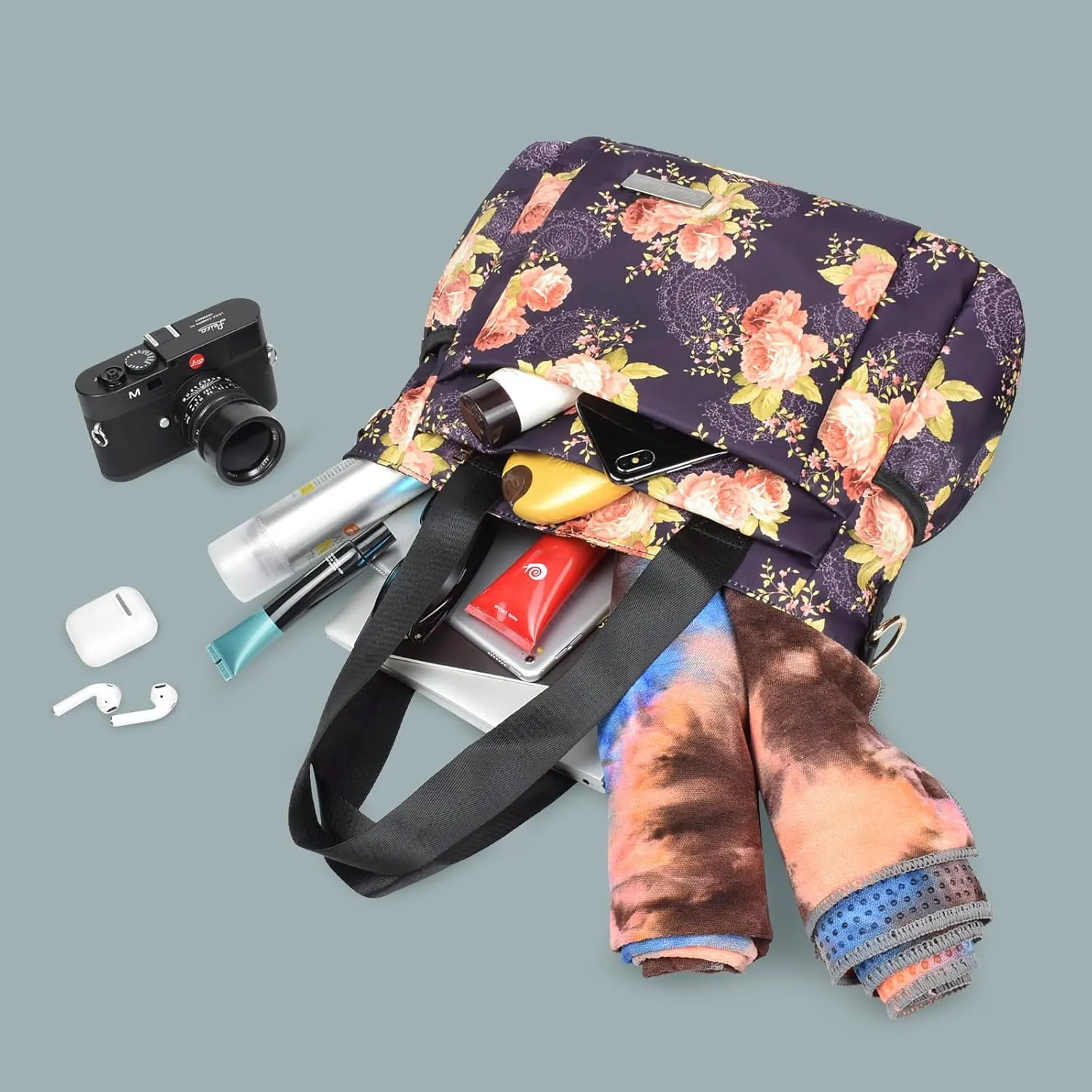 CLOUDMUSIC Crossbody Bags Shoulder Tote Handbag Nylon With Straps Waterproof Multi Bottle Pockets For Women Trendy