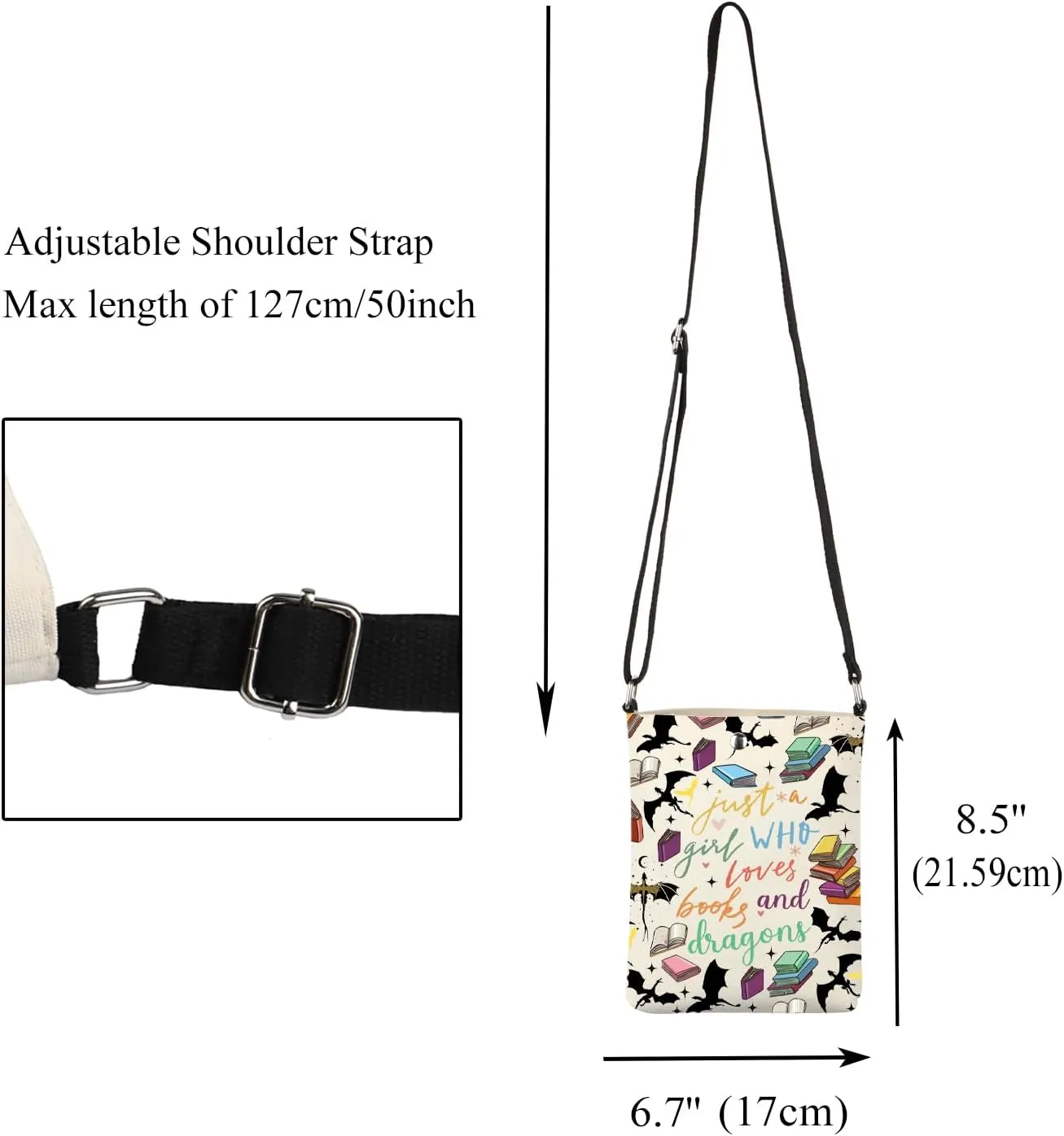 CMNIM FW Inspired Gifts 4th Wing Crossbody Bag Books and Dragons Lover Gift Fantasy Romance Bookish Small Cross Body Purse