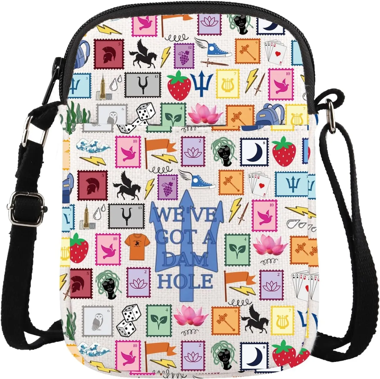 CMNIM PJO Movie Inspired Crossbody Bag Camp Half Blood Gift for PJ Fans Bookish Gift PJO Merchandise Bag Adjustable Strap Bag