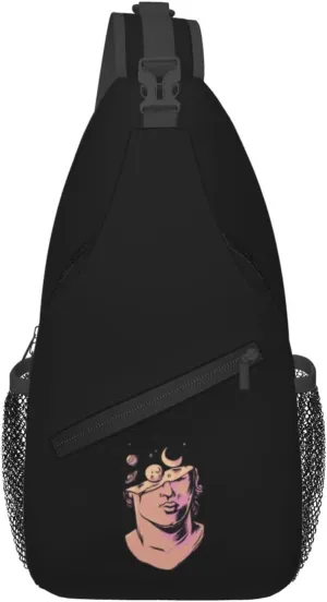 Collapsed Statue And Outer Space Crossbody Bags For Women Men Chest Backpack Gym Shoulder Bag Travel Outdoor Sports Casual Crossbody Bags