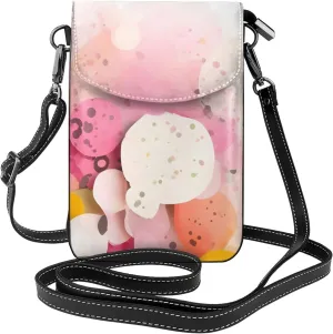Color Fragment Paper Women'S Crossbody Bag, *Zipper Phone Wallet, Cute Purse, Shoulder Bag, Detachable Shoulder Strap