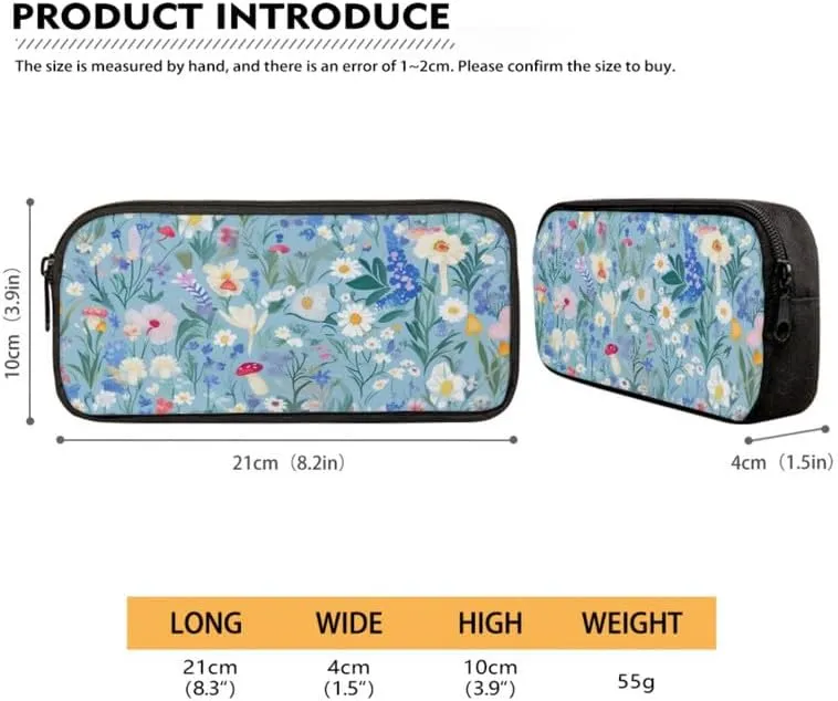 Colorful Butterfly Mushroom Print Students School Backpacks with Cute Daisy Flower Butterflies Pattern Lunch Box Pencil Case Bags Travel Daypack Bookbag Set for Student