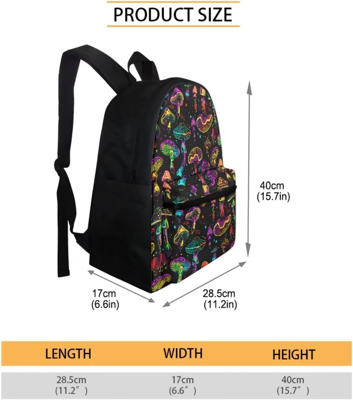Colorful Mushroom School Backpack for Teen Girls 10-12 Middle School Bookbag With Lunch Box Pencil Case Set 3 In 1 Teens School Bag Elementary Primary Student Book Bags 4Th/5Th/6Th Grade