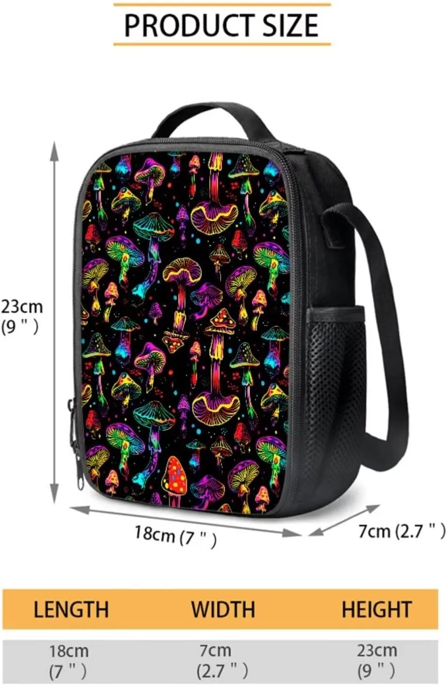 Colorful Mushroom School Backpack for Teen Girls 10-12 Middle School Bookbag With Lunch Box Pencil Case Set 3 In 1 Teens School Bag Elementary Primary Student Book Bags 4Th/5Th/6Th Grade