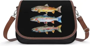 Colorful Trout Printed Women's Crossbody Bags Novelty Purse Handbag Shoulder Bag For Women