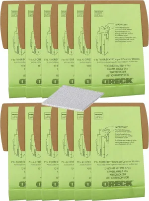 Compatible with oreck vacuum bag Type bb Compact Canister Bags (12 Pack With Motor Filter) PKBB12DW