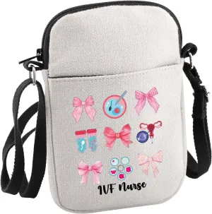 Coquette Bows IVF Nurse Crossbody Bag IVF Themed Gift Obstetrics And Gynecology Nurse Gift