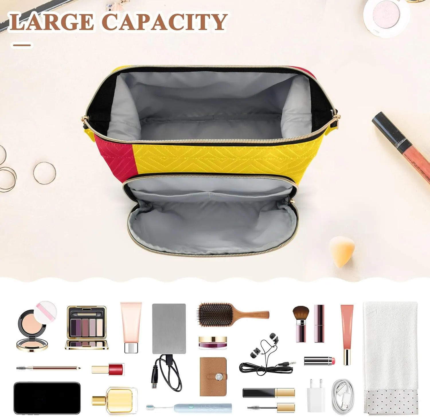 Cosmetic Bag Guineabissau Flag Travel Cosmetic Organizer Zipper Pouch Purse for Toiletries Accessories Brushes