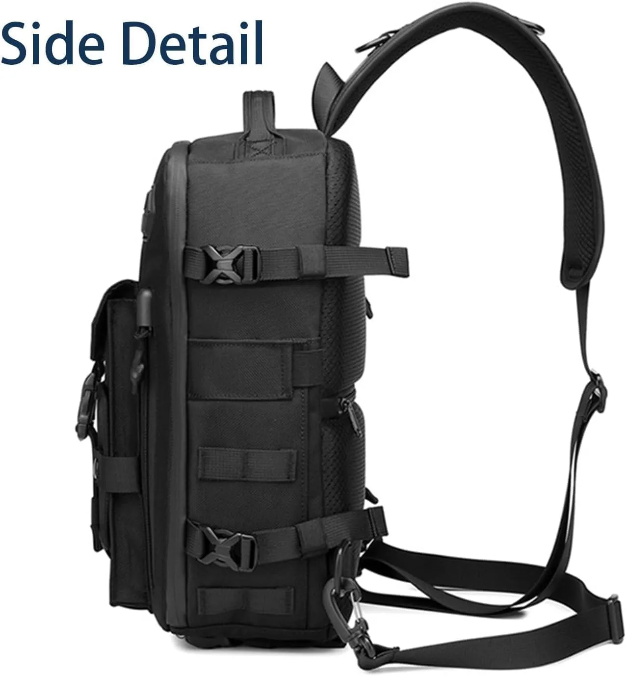 Cosmos Explorer Sling Bag, Anti Theft Tactical Sling Backpack, for Outdoor Hiking (black)