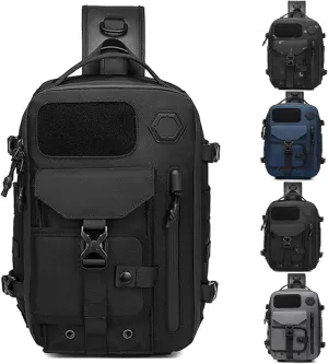 Cosmos Explorer Sling Bag, Anti Theft Tactical Sling Backpack, for Outdoor Hiking (black)