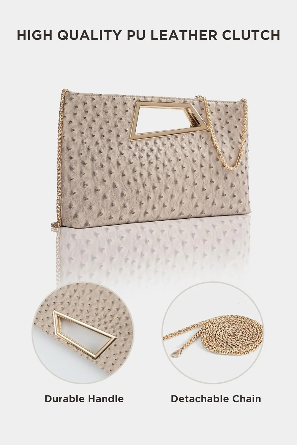 Coucoland Clutch Purse for Women - Evening Bags PU Leather Glitter Fashion Purse Handbag for Wedding Party Daily