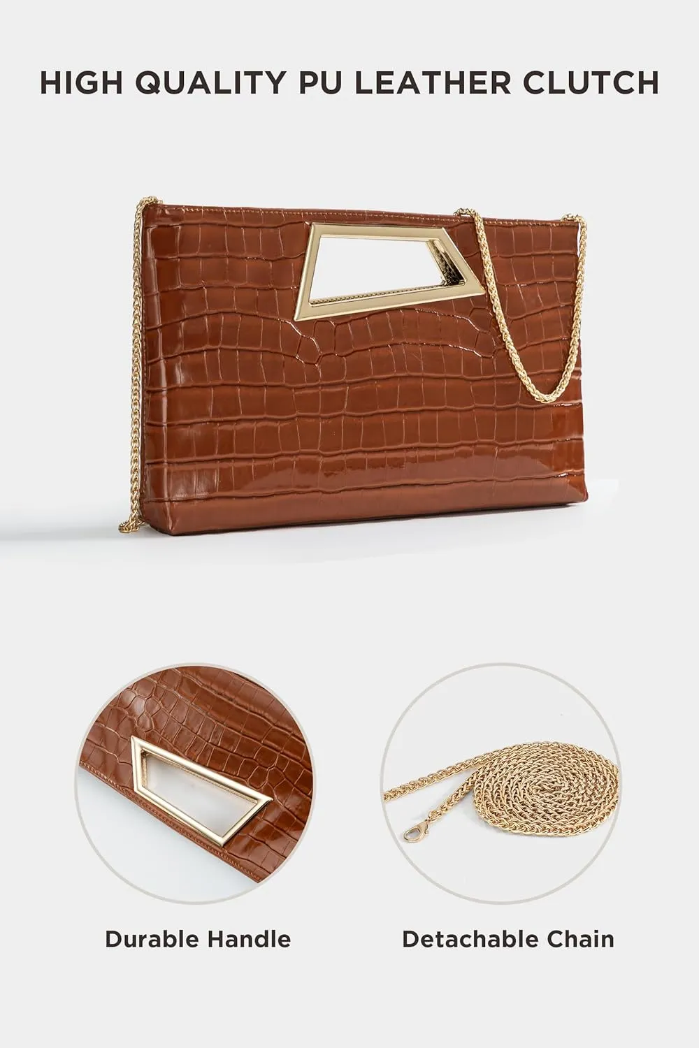 Coucoland Clutch Purse for Women - Evening Bags PU Leather Glitter Fashion Purse Handbag for Wedding Party Daily