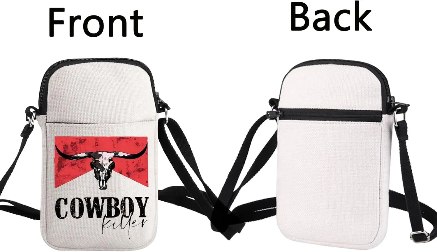 Cowboy Killer Crossbody Bag Western Cowgirl Gift Women Wild Vintage Western Rodeo Crossbody Bag Bull Skull Graphic Bag