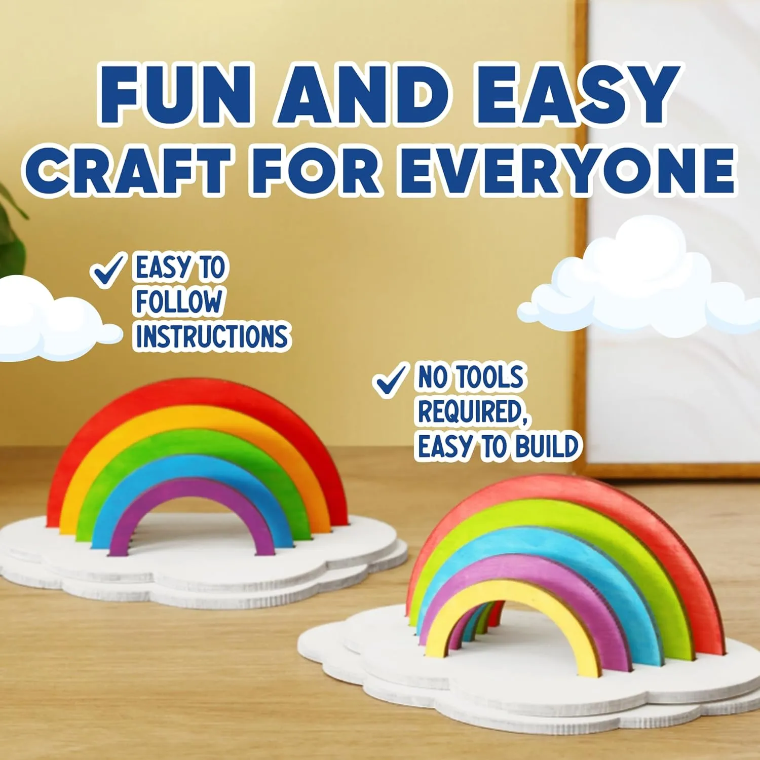 CRAFTY HAPPITOYS Rainbow Painting Set for Kids 12 Pcs - Bulk Stockings & Birthday Goodie Bag Stuffer - Kids Party Favors Toy Return Gifts - Pinata Stuffers - Classroom Treasure Box Carnival Prizes