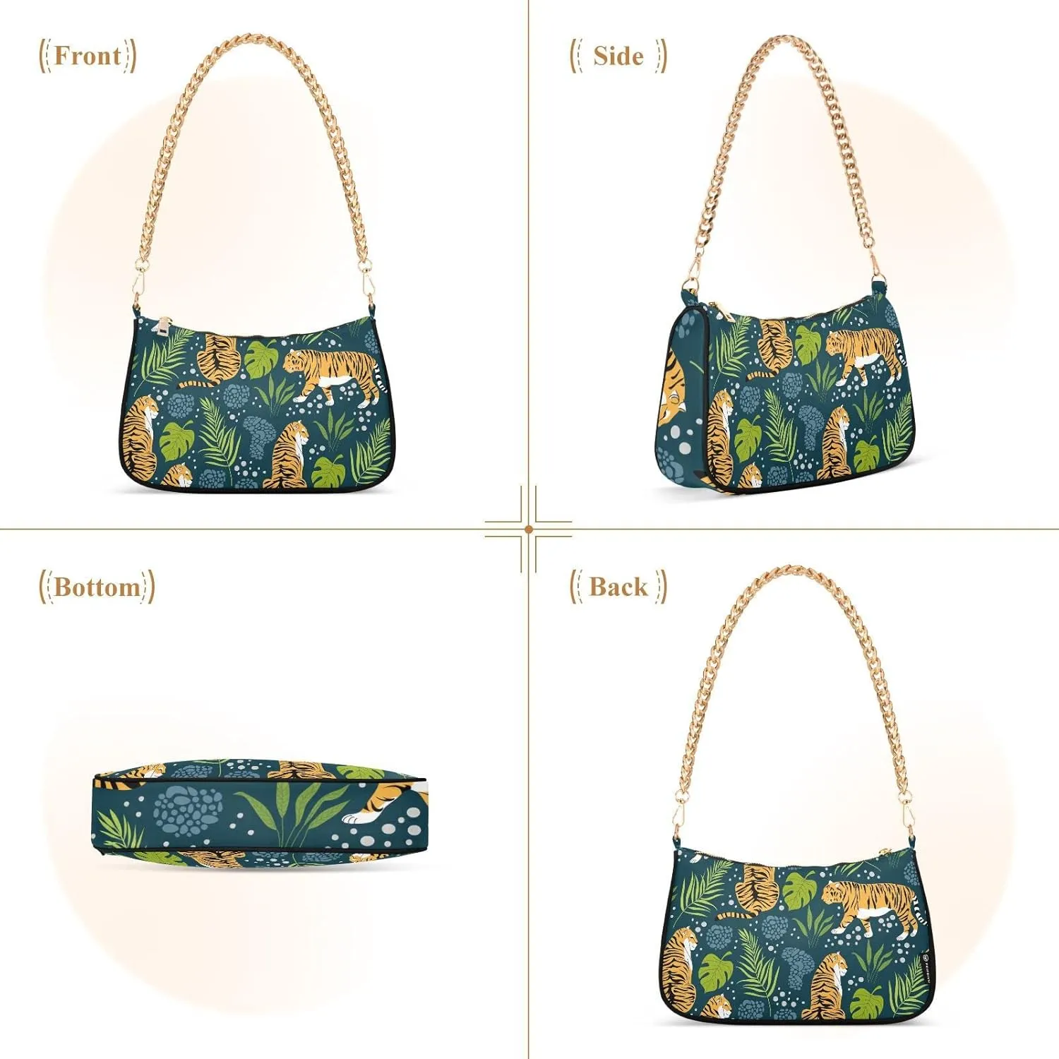 Cross Body Bag Cute Vintage Flowers Tote Bag Chain Bag Shoulder Bag Handbag Purse for Women