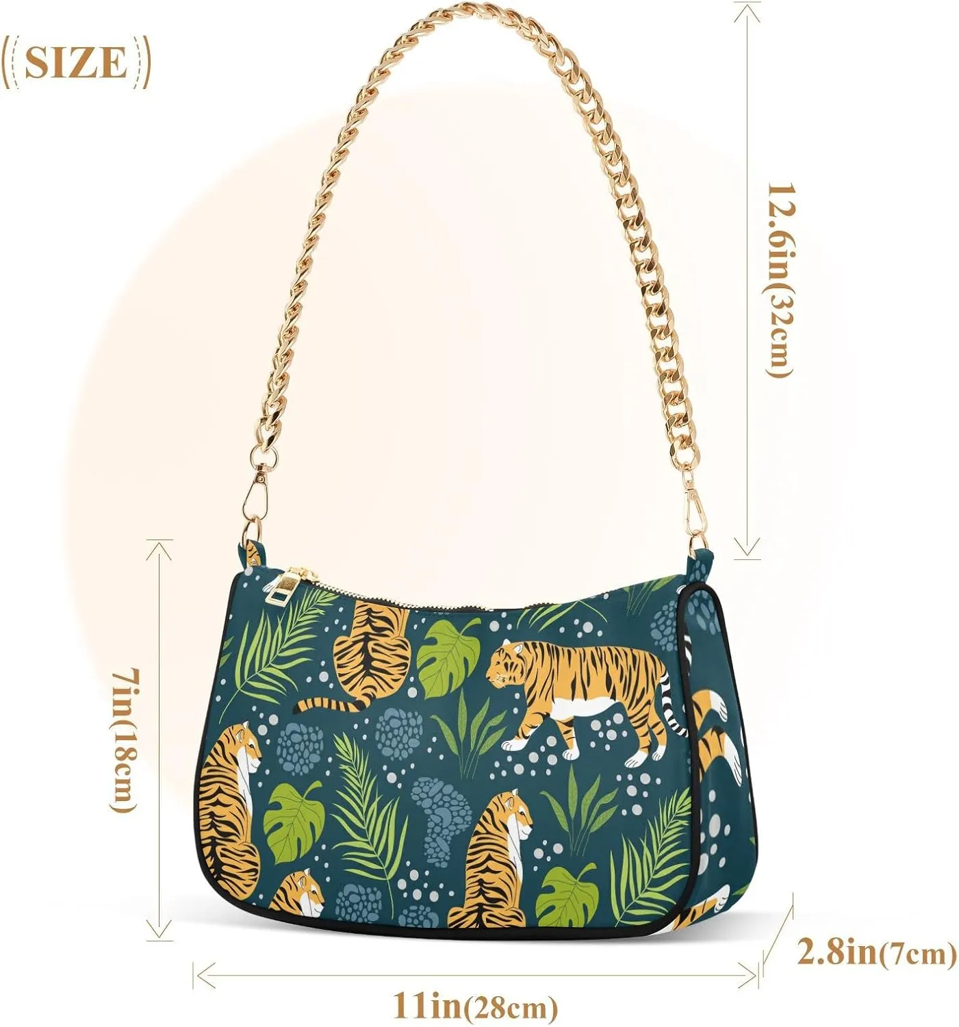 Cross Body Bag Cute Vintage Flowers Tote Bag Chain Bag Shoulder Bag Handbag Purse for Women