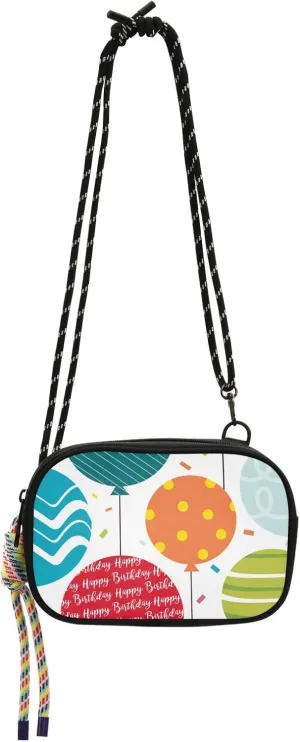 Crossbody Bag Birthday Colorful Balloons Cell Phone Purse Wallet with Credit Card Slots Multicolor Handbag with Adjustable Strap Fits Phone Keys And More