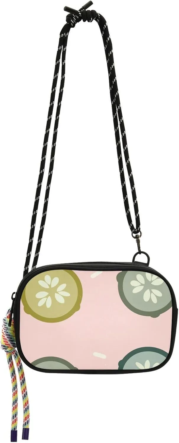 Crossbody Bag Cucumber Slice Cell Phone Purse Wallet with Credit Card Slots Multicolor Handbag with Adjustable Strap Fits Phone Keys And More