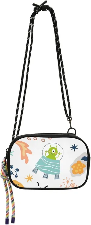 Crossbody Bag Cute Funny Aliens and Flying Saucers Cell Phone Purse Wallet with Credit Card Slots Multicolor Handbag with Adjustable Strap Fits Phone Keys And More