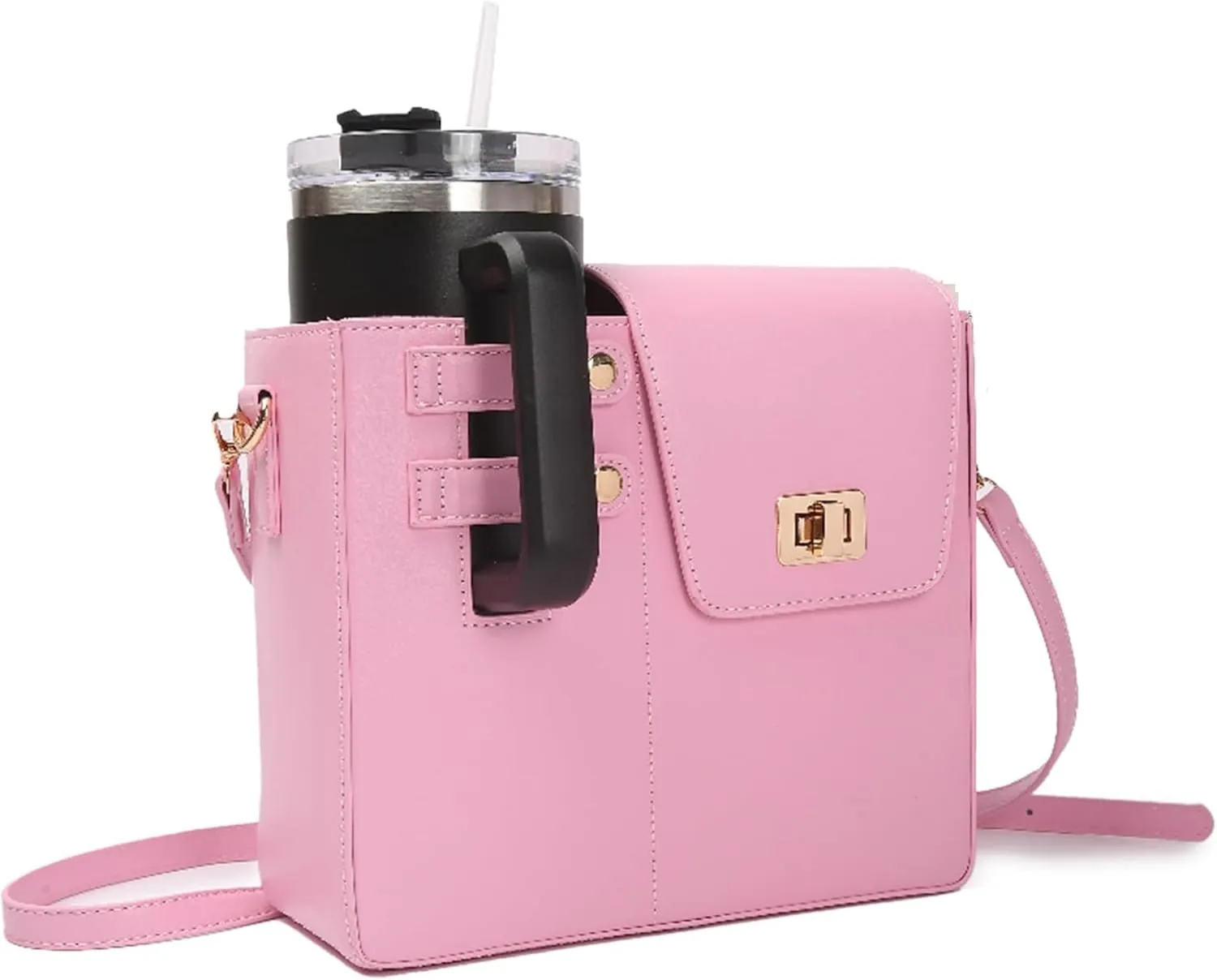 Crossbody Bag for 30-40oz Cups and Most Tumblers,Women and Girls Outdoor Portable Water Bottle Holder Purse Cup Storage Bag with Adjustable Strap,Removable Divider,Card Slot