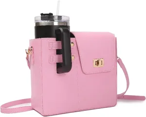 Crossbody Bag for 30-40oz Cups and Most Tumblers,Women and Girls Outdoor Portable Water Bottle Holder Purse Cup Storage Bag with Adjustable Strap,Removable Divider,Card Slot