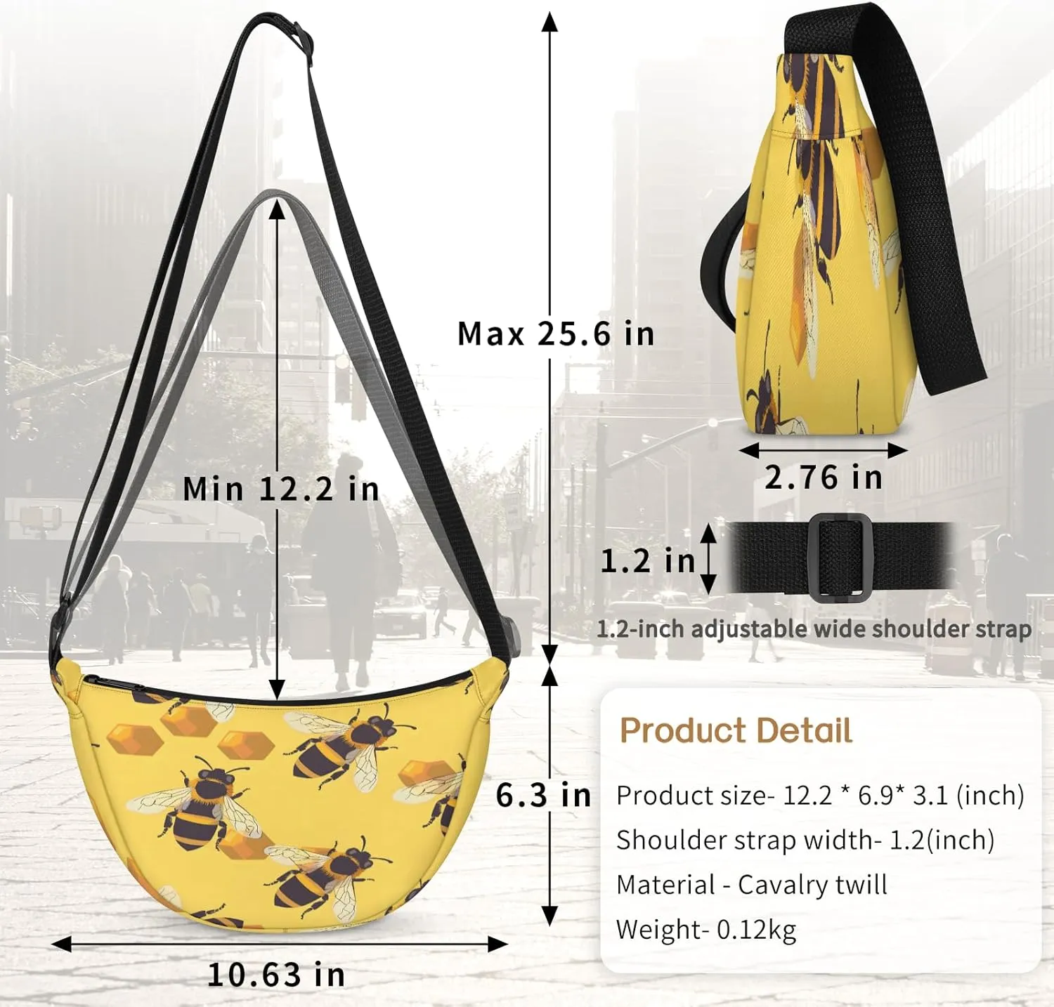 Crossbody Bag for Women Men, Lightweight Small Sling Hobos Dumpling Bag Crescent Purse, Crescent Moon Bags for Travel Shopping Hiking