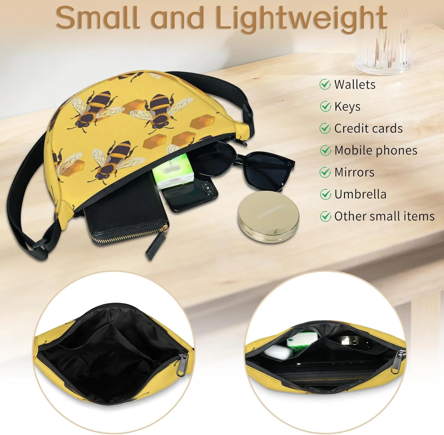Crossbody Bag for Women Men, Lightweight Small Sling Hobos Dumpling Bag Crescent Purse, Crescent Moon Bags for Travel Shopping Hiking