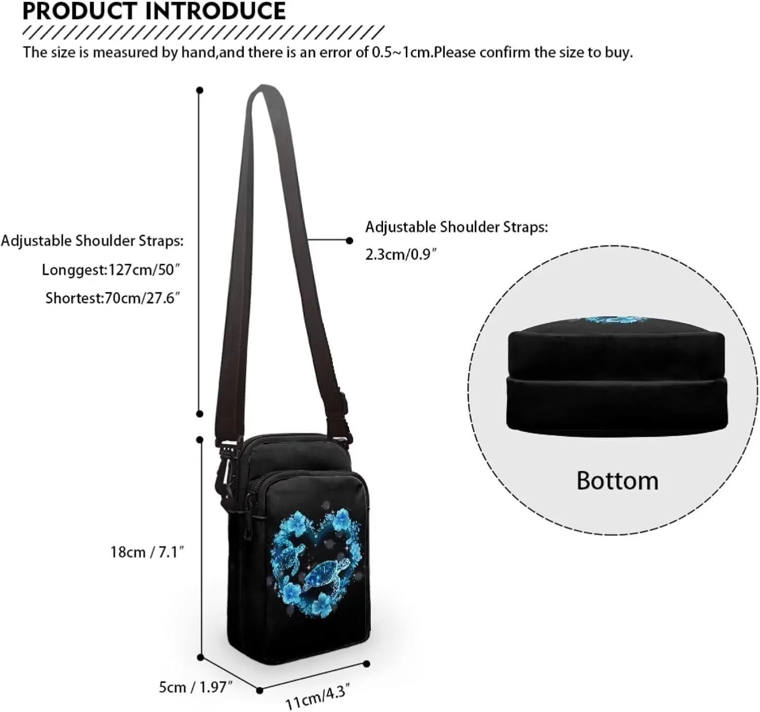 Crossbody Bag Portable Messenger Bags Satchel Bag for Purse Phone Wallet Key