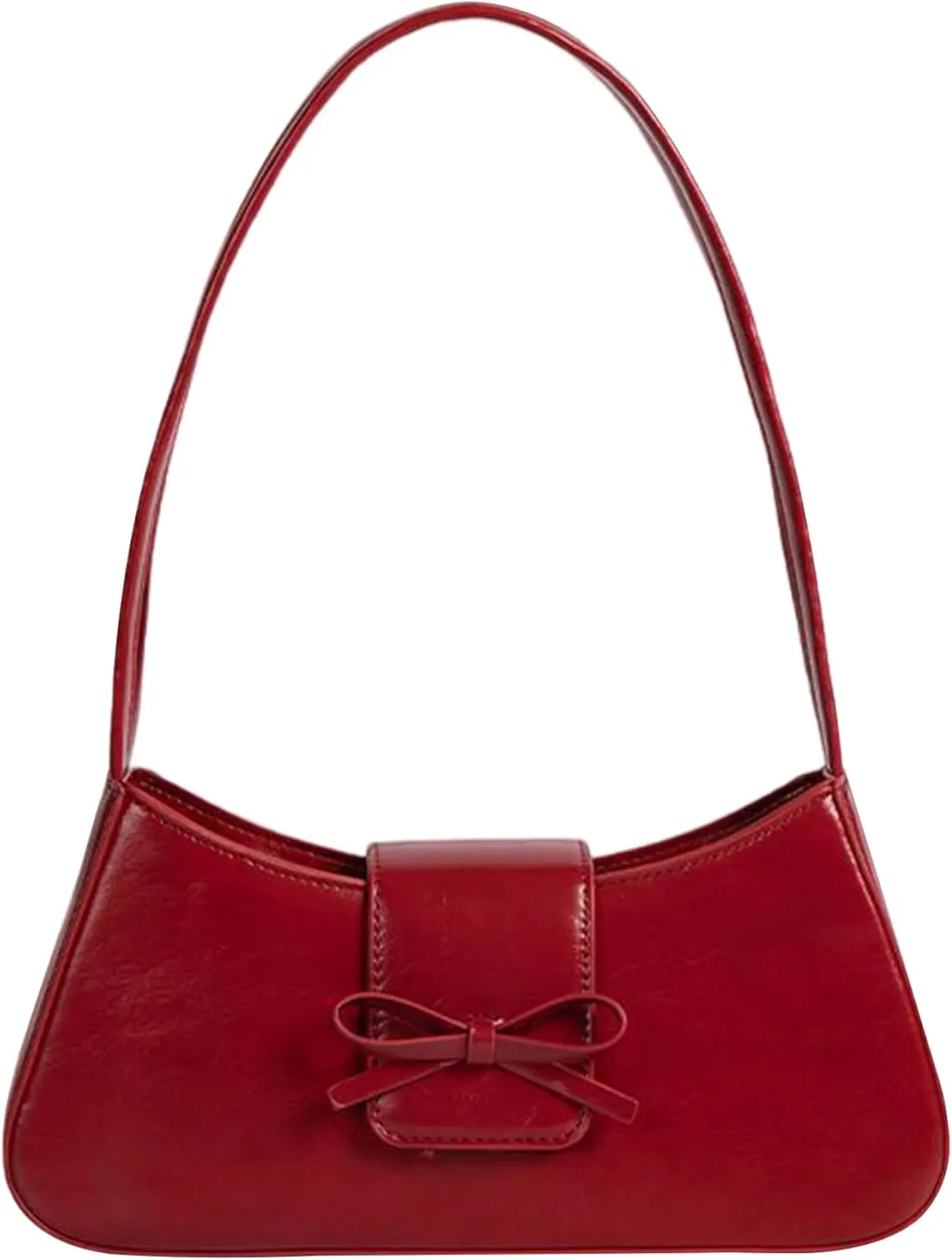 Crossbody Bag Purse Satchel Handbag for Women Shoulder Bag,Leather Bag for Women Designer Handbags with Hasp Closure Stylish Trendy Half Moon Bag for Women, Brown Purse, Red/3049