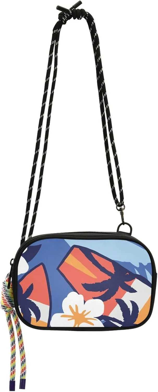 Crossbody Bag Surfboardsummer Wavy Stripes Cell Phone Purse Wallet with Credit Card Slots Multicolor Handbag with Adjustable Strap Fits Phone Keys And More