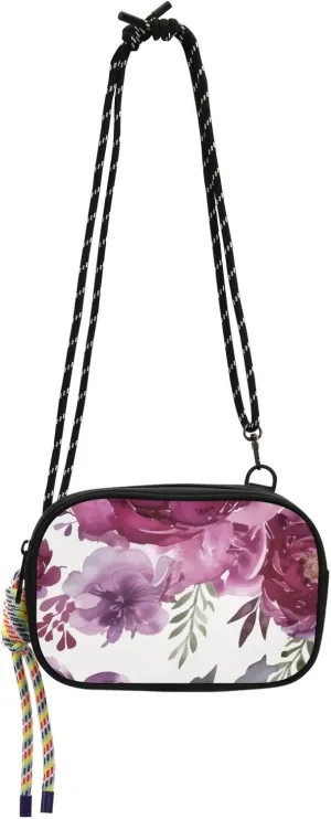 Crossbody Bag Sweet Flower Watercolor Cell Phone Purse Wallet with Credit Card Slots Multicolor Handbag with Adjustable Strap Fits Phone Keys And More