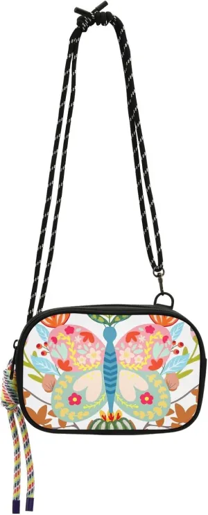 Crossbody Bag Traditional Folk Art Butterfly Cell Phone Purse Wallet with Credit Card Slots Multicolor Handbag with Adjustable Strap Fits Phone Keys And More