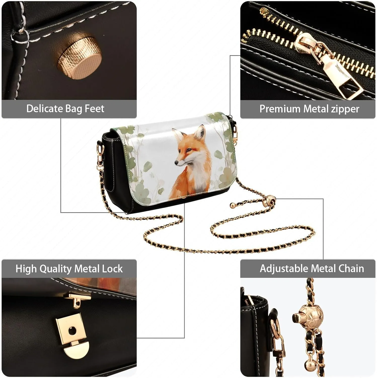 Crossbody Bags For Women Easter Eggs Bunny Rabbit PU Leather Purse Handbag 20847854