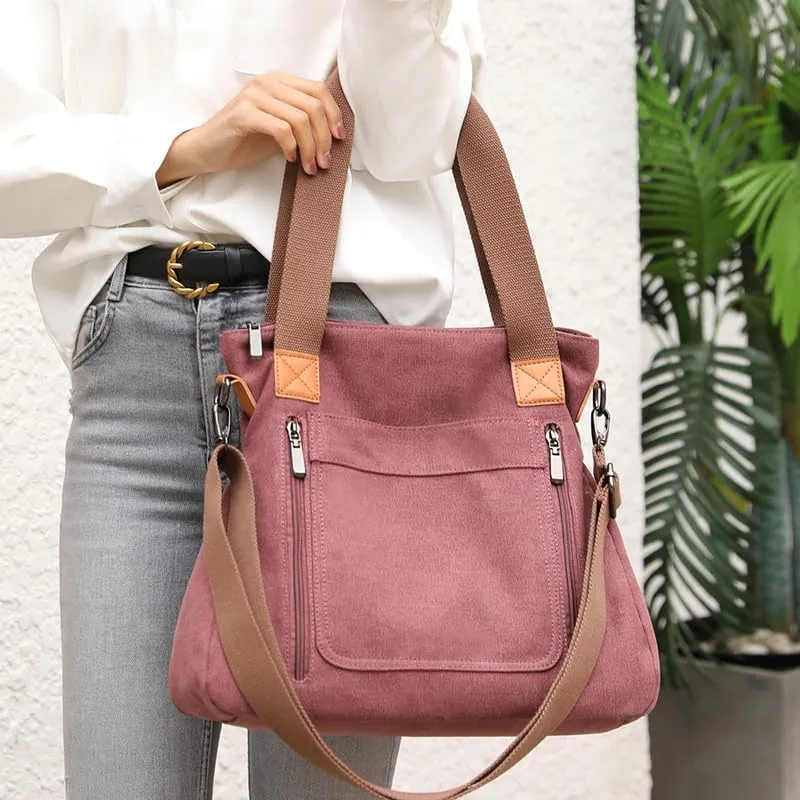 Crossbody Bags for Women Large Tote Bags Laptop Bag Canvas Professional Work Commuter Purse Travel Bag Shoulder Bag Purple