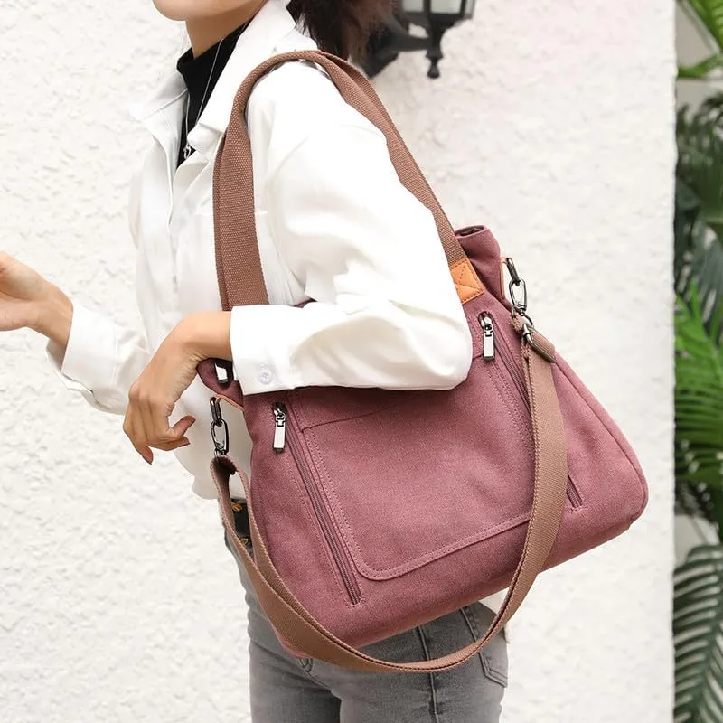 Crossbody Bags for Women Large Tote Bags Laptop Bag Canvas Professional Work Commuter Purse Travel Bag Shoulder Bag Purple