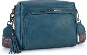 Crossbody Bags for Women Lightweight Vegan Leather Crossbody Shoulder Bag Phone Purse with Adjustable Guitar Strap