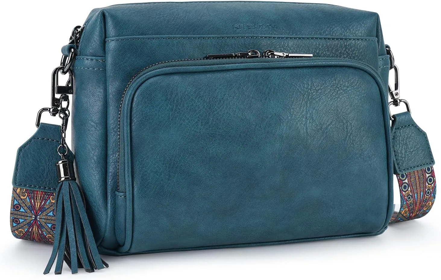 Crossbody Bags for Women Lightweight Vegan Leather Crossbody Shoulder Bag Phone Purse with Adjustable Guitar Strap