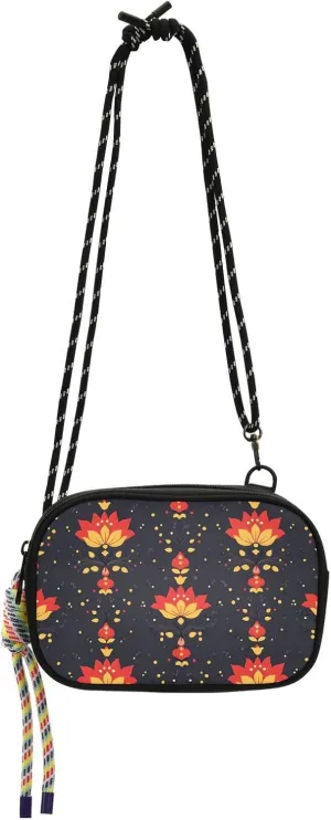 Crossbody Bags for Women Men, Fabric Mini Phone Purse with Removeable Strap Oriental Floral Print for Travel Hiking