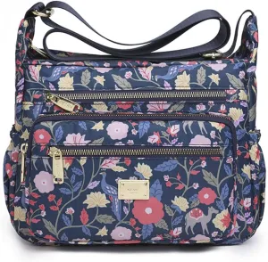 Crossbody Bags for Women Multi Pocket Shoulder Bag Waterproof Nylon Messenger Purses and Handbags