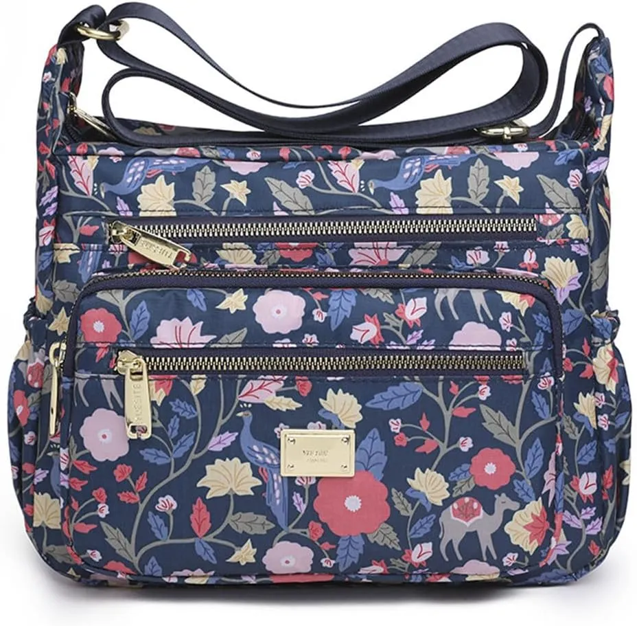 Crossbody Bags for Women Multi Pocket Shoulder Bag Waterproof Nylon Messenger Purses and Handbags