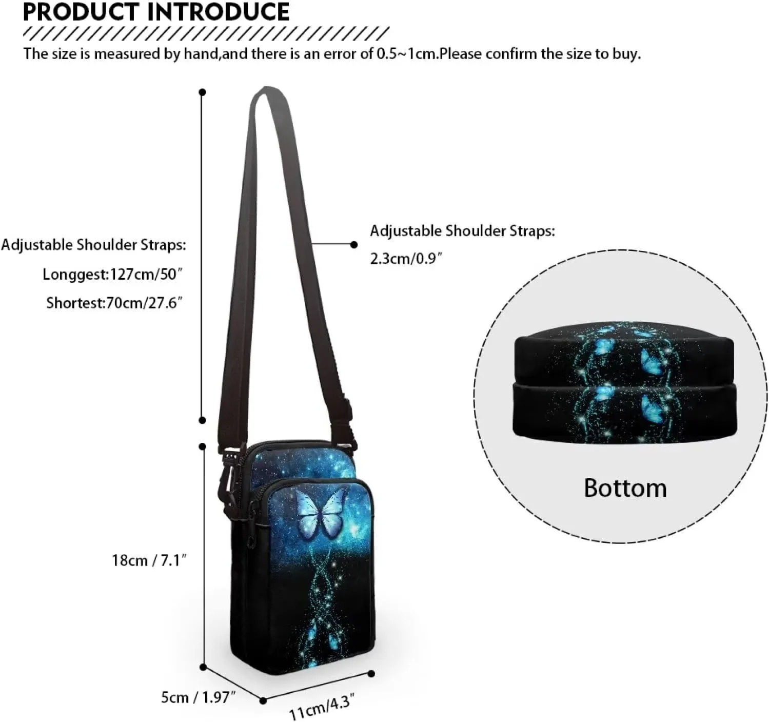 Crossbody Bags for Women Personalised Phone Purse Sling Coin Wallet Casual Messenger Bag