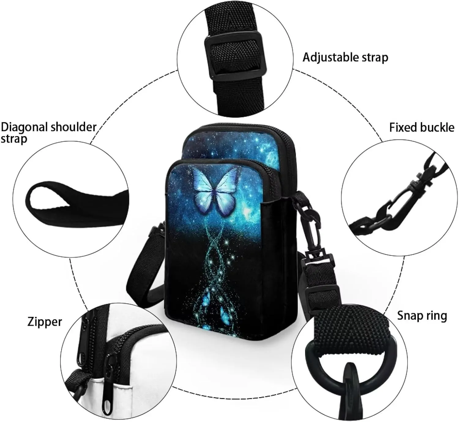 Crossbody Bags for Women Personalised Phone Purse Sling Coin Wallet Casual Messenger Bag