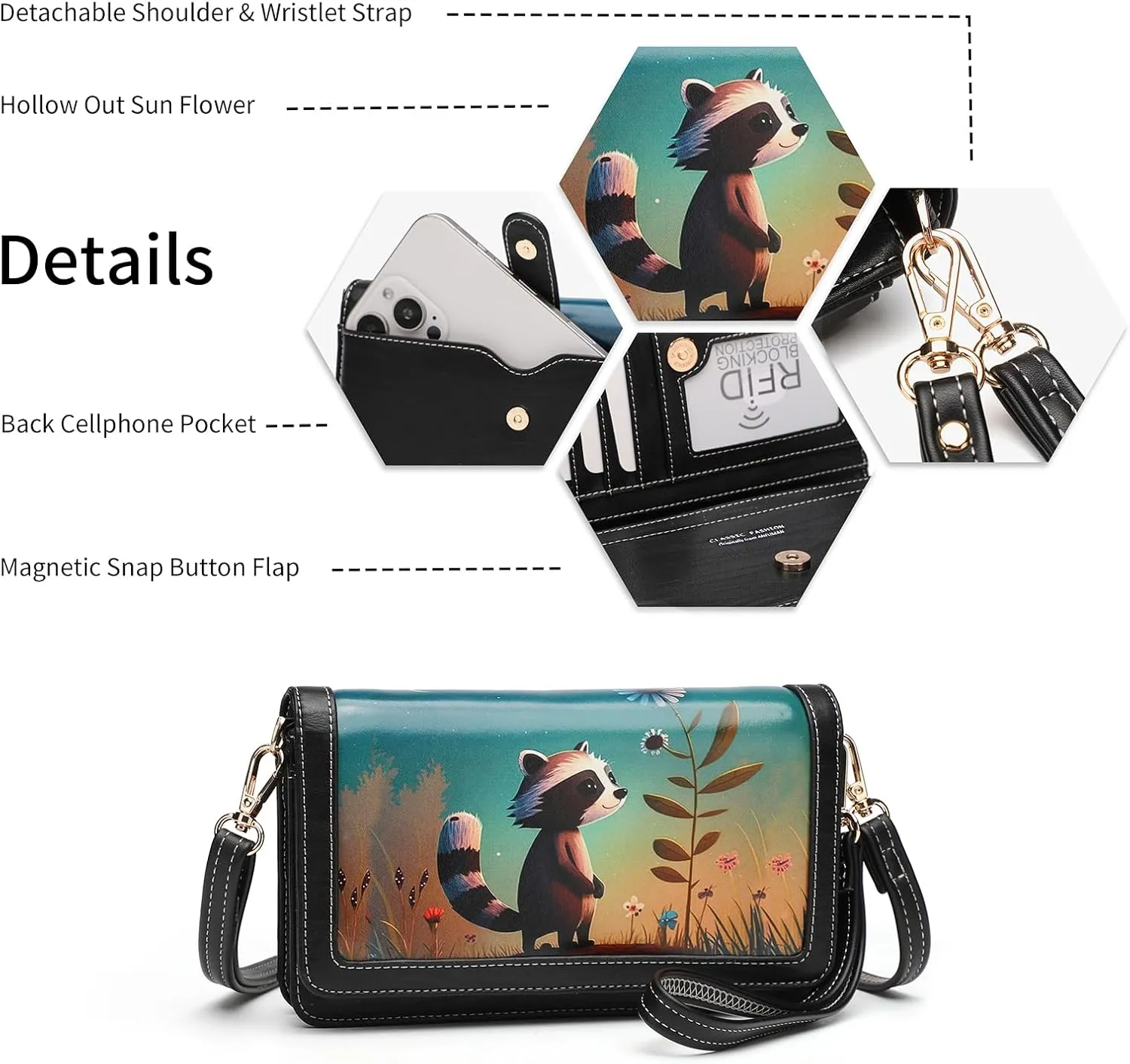 Crossbody Bags For Women Wristlet Wallet Phone Purse Shoulder handbags Multi-Function Small RFID Clutch Card Holder…
