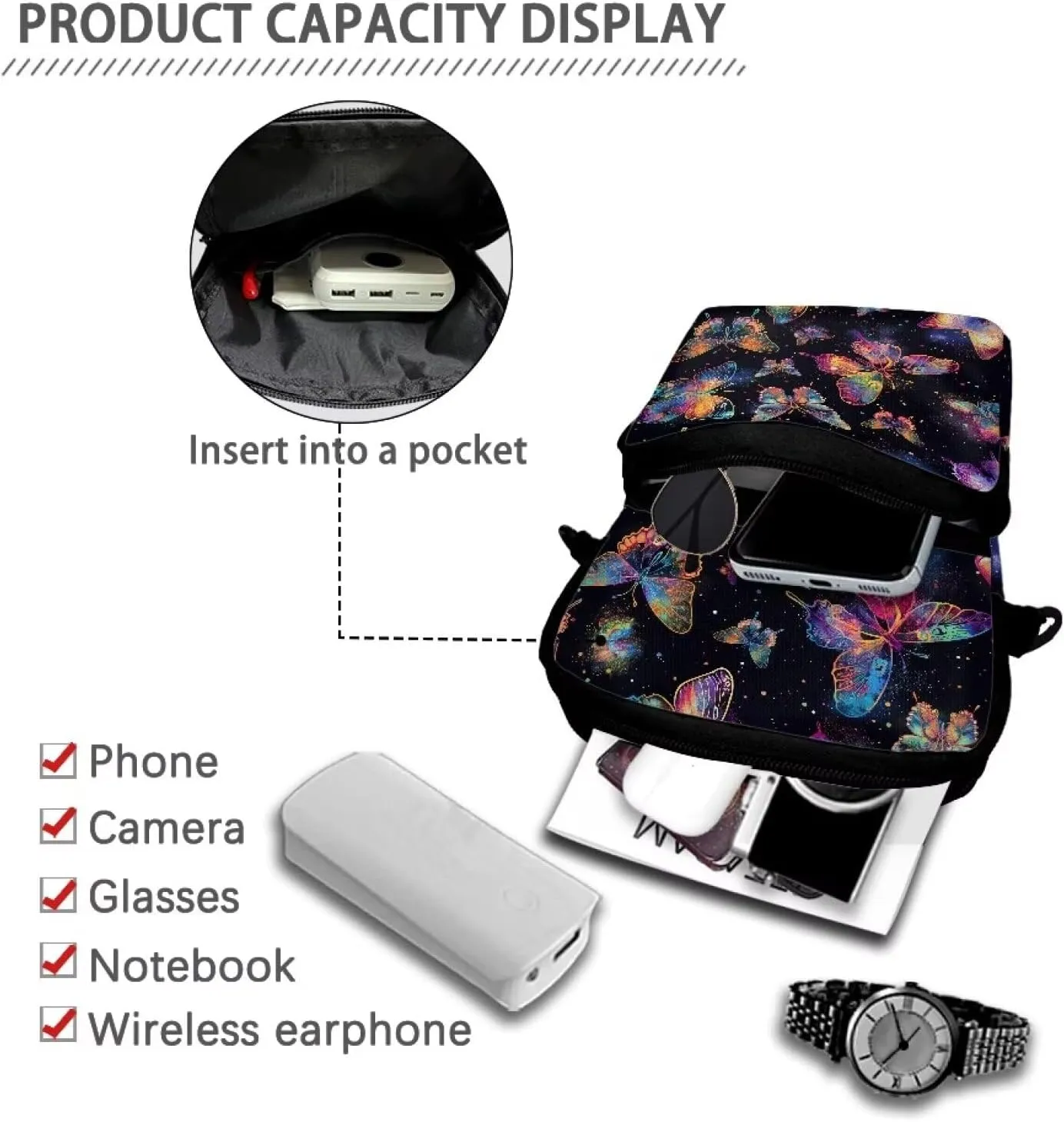 Crossbody Phone Bag Shoulder Arm Bag Cell Phone Purse Key Holder Credit Card Organiser Wallet
