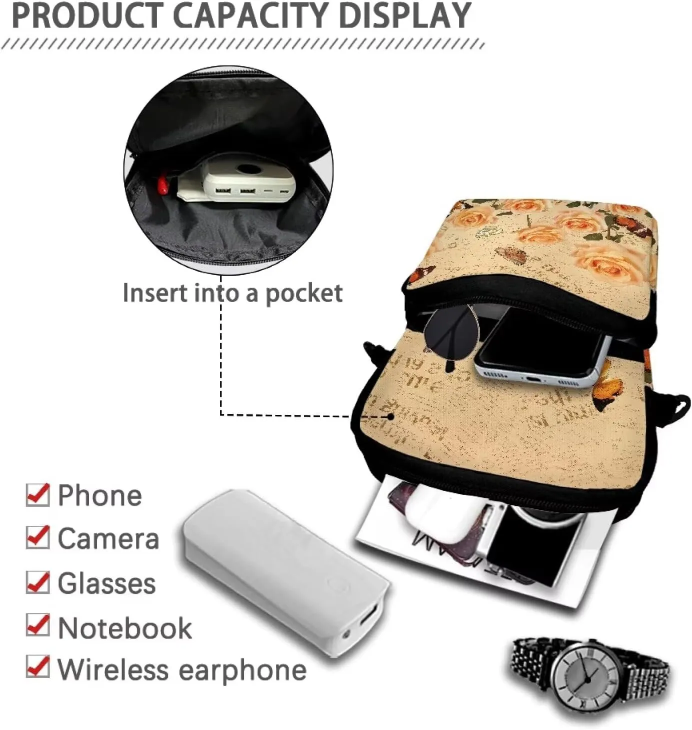 Crossbody Phone Bag Shoulder Arm Bag Cell Phone Purse Key Holder Credit Card Organiser Wallet