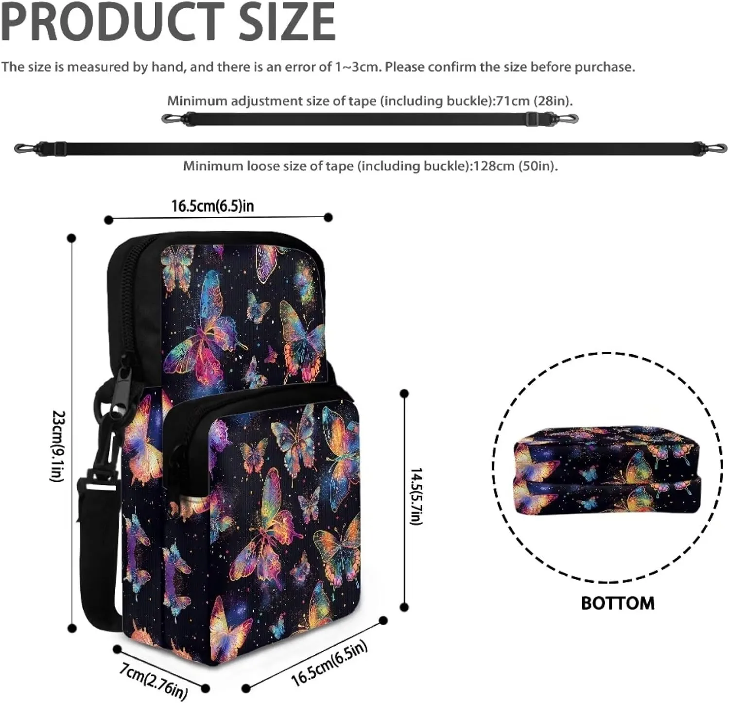 Crossbody Phone Bag Shoulder Arm Bag Cell Phone Purse Key Holder Credit Card Organiser Wallet