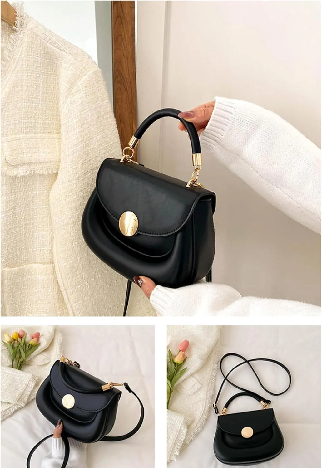 Crossbody Purse for Women Small Crossbody Bags Trendy Leather with Adjustable Shoulder Strap for Backpack Travel