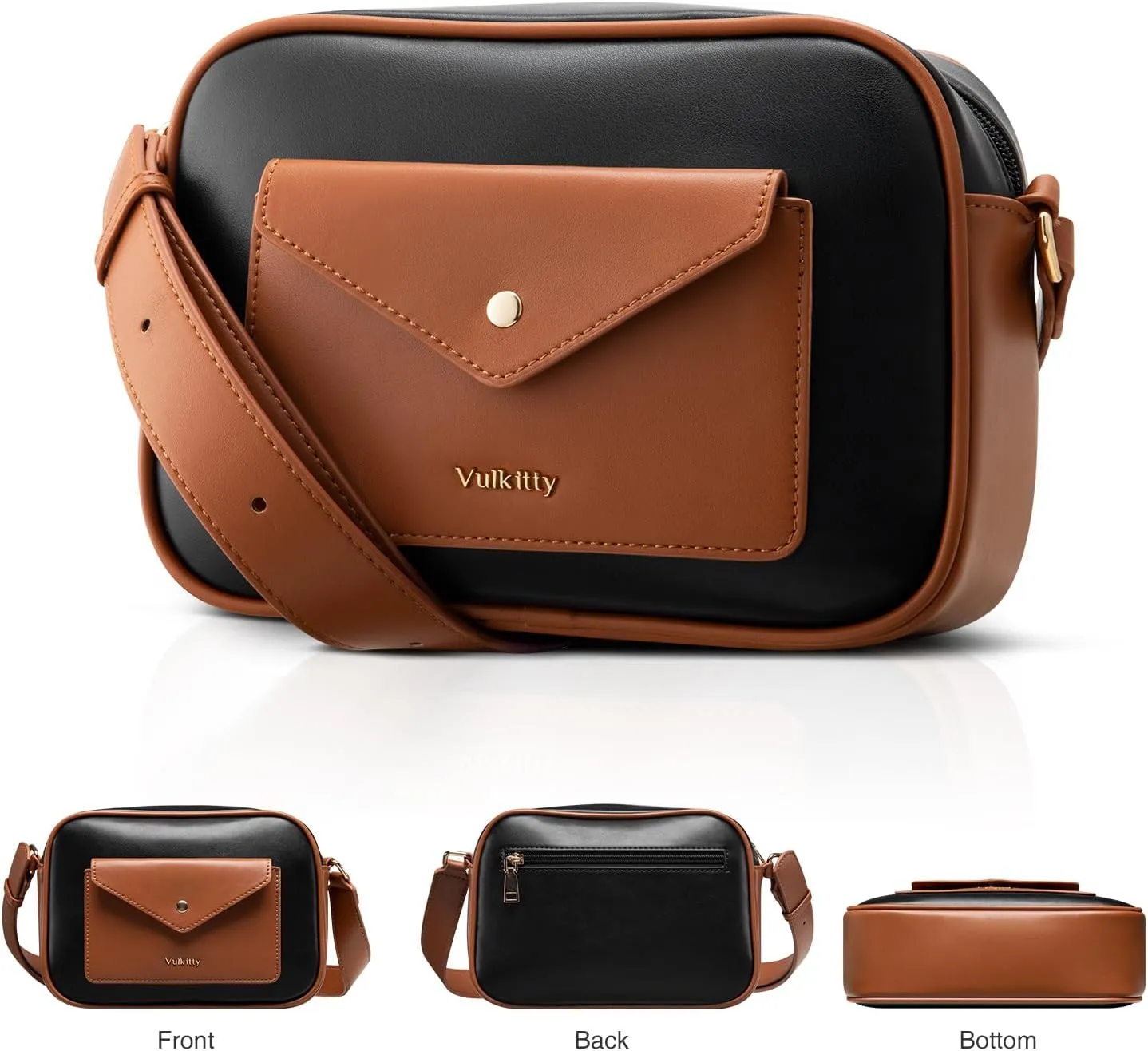 Crossbody Purse for Women's Travel and Daily Life Trendy Small Leather Shoulder Bag with Wide Strap