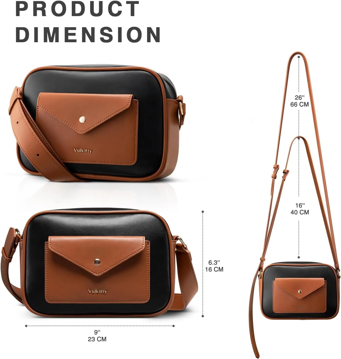 Crossbody Purse for Women's Travel and Daily Life Trendy Small Leather Shoulder Bag with Wide Strap